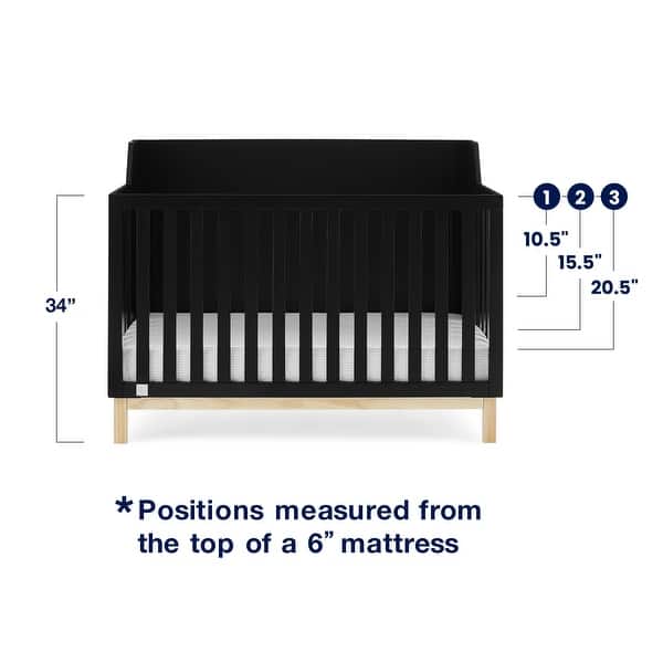 dimension image slide 0 of 3, Oxford 6-in-1 Convertible Crib - Greenguard Gold Certified