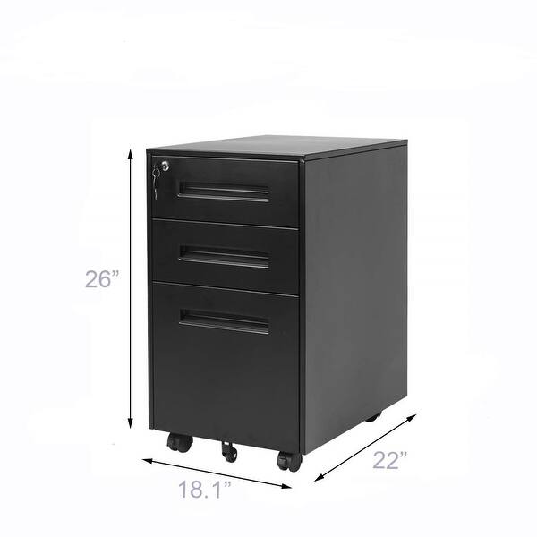 Shop Superday 3 Drawer Rolling Metal Locking File Cabinet B Overstock 29338449