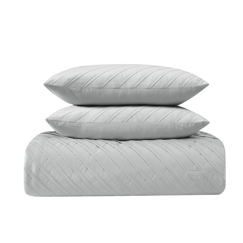 James Pleated Silver 9 Piece Comforter Set