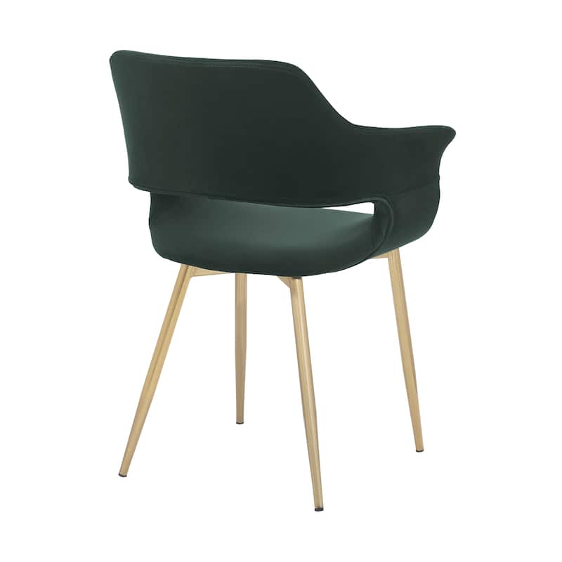 Gigi Modern Glam Velvet Dining Chairs with Gold Legs - Set of 2