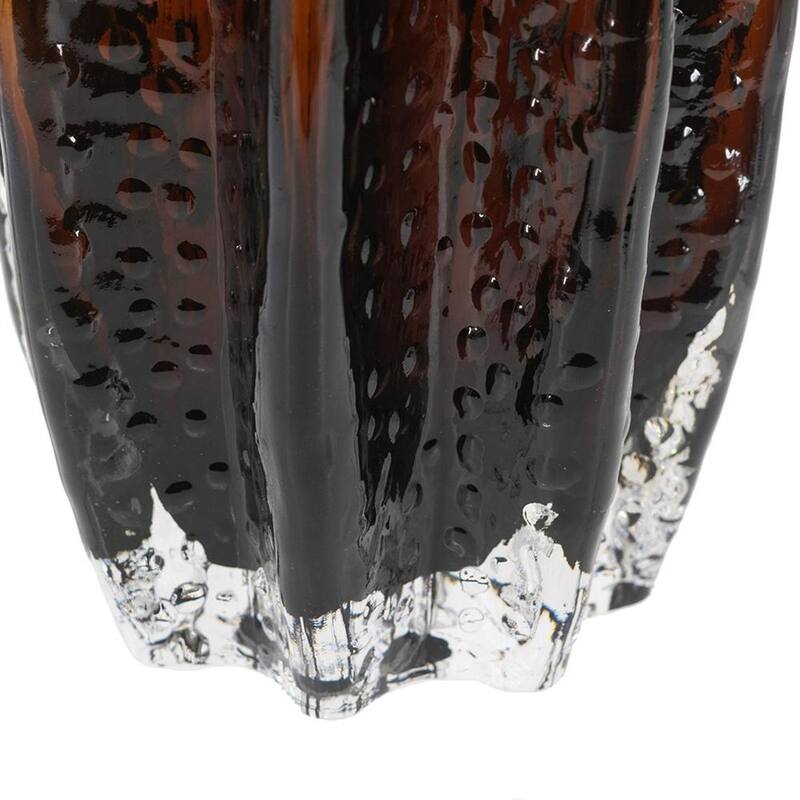 12" Burnt Umber Wavy Glass Table Vase - 5.10