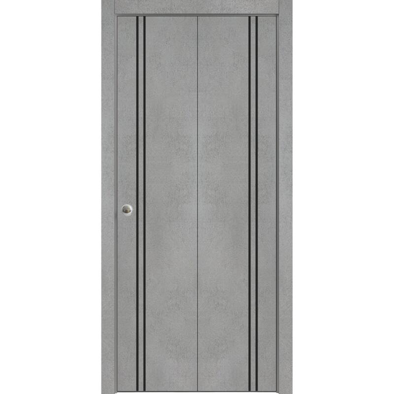 Bi-fold Doors 56 x 80 Planum 0016 Concrete with Sturdy Tracks - 84" x 84" ( 2* 42x84)