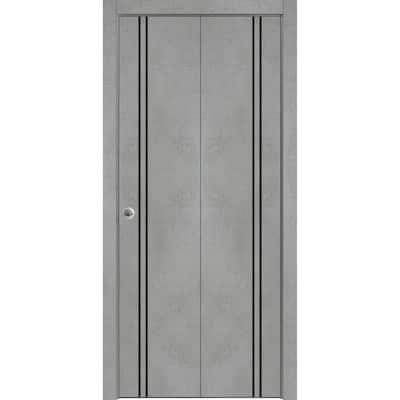 Bi-fold Doors 56 x 80 Planum 0016 Concrete with Sturdy Tracks