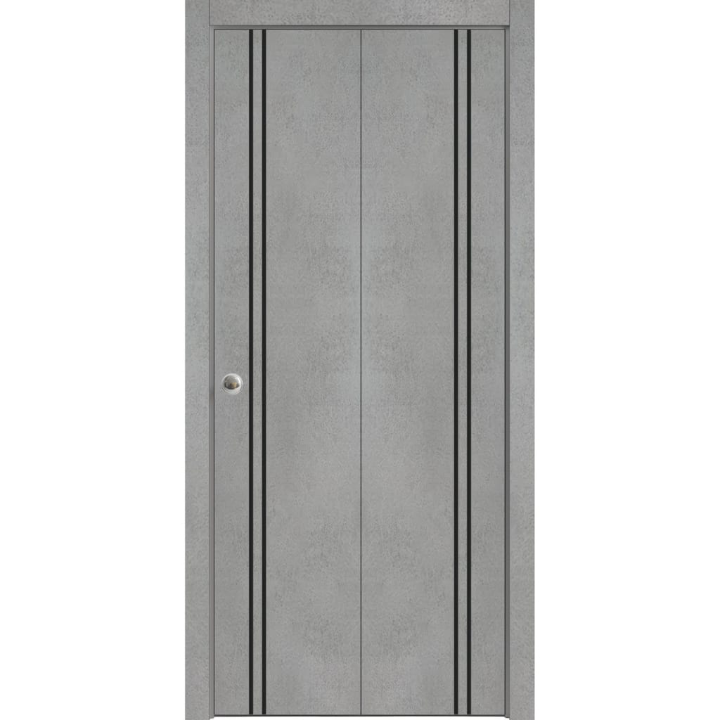Bi-fold Doors 56 x 80 Planum 0016 Concrete with Sturdy Tracks