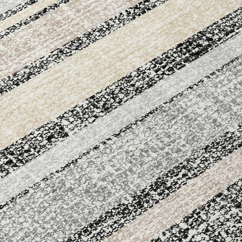 HomeRoots Striped Transitional Rectangle Outdoor Rug