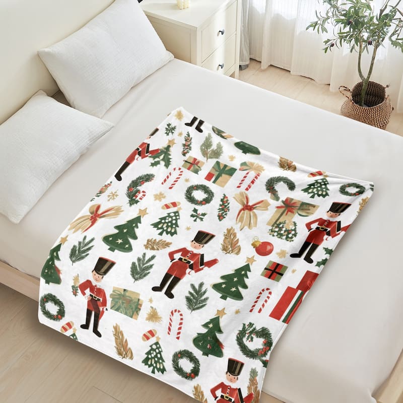 Christmas Throw Blanket Holiday Xmas Gift Fleece Blanket