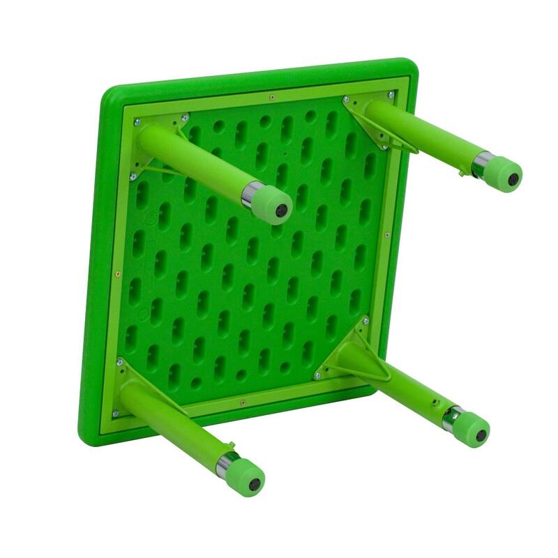 24" Square Plastic Height Adjustable Activity Table - School Table for 4