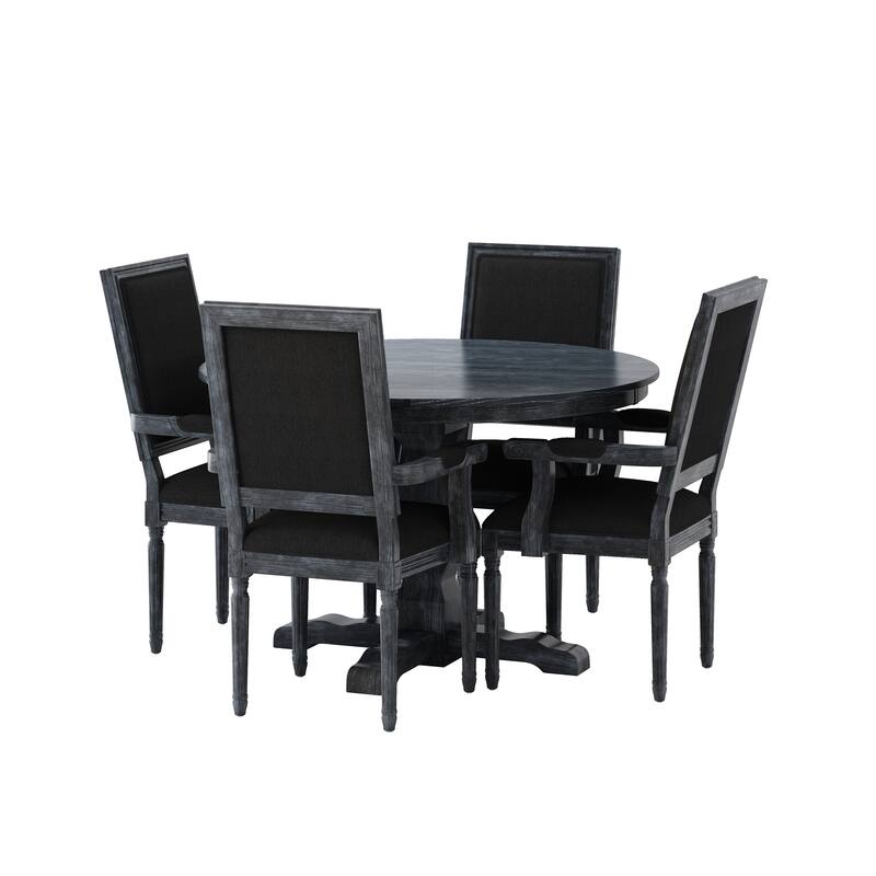 Mores Upholstered 5 Piece Circular Dining Set by Christopher Knight Home