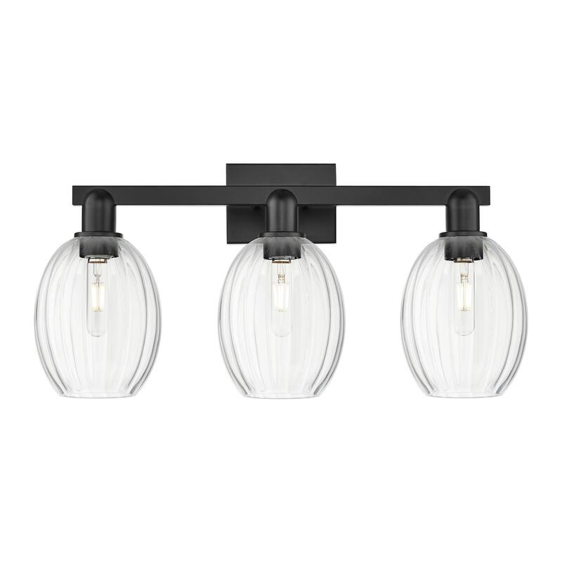 Innovations Lighting 716-3W-13-26 Preston Vanity Preston 3 Light 26" - Matte Black / Clear