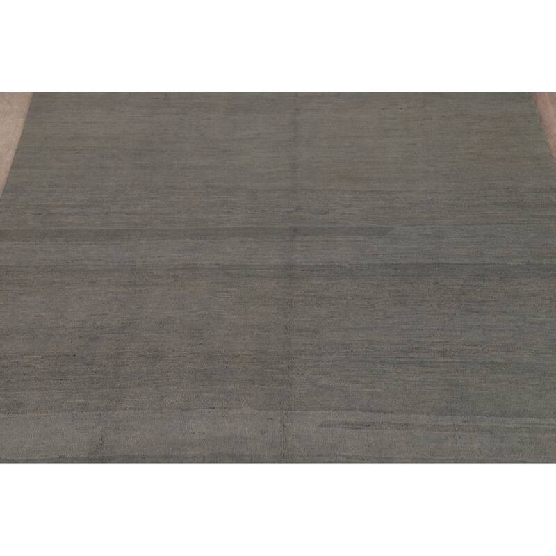 Striped Gray Gabbeh Oriental Area Rug Handmade Wool Carpet - 6'3" x 9'3"