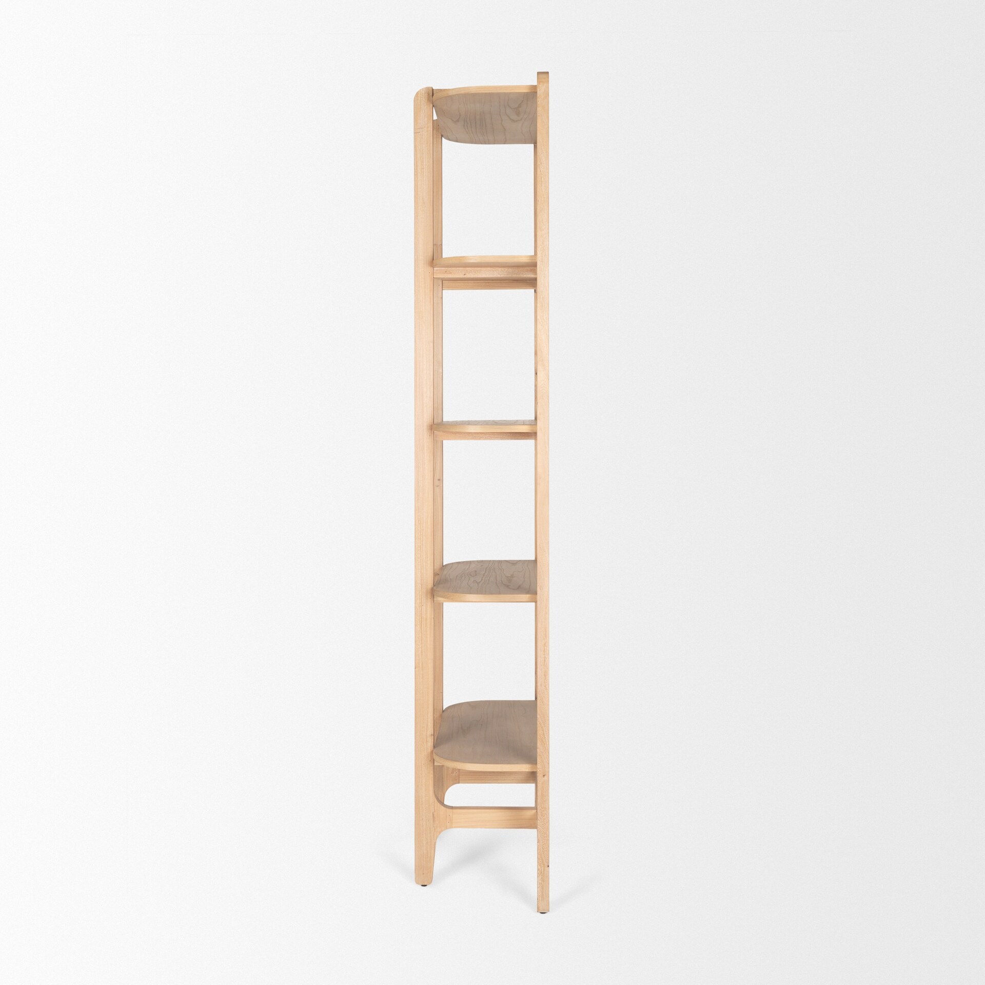 Mercana Taylin Solid Wood Open Bookshelf in Light Brown