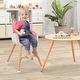 preview thumbnail 12 of 24, Babyjoy 3 in 1 Convertible Wooden High Chair Baby Toddler Highchair w/ - 20.5" x 21.5" x 36"