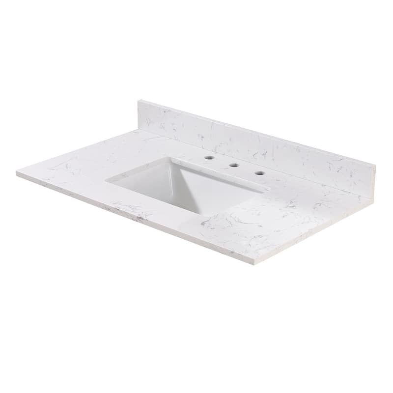 Altair Trento Bathroom Vanity Countertop in Aosta White Finish Without Vanity