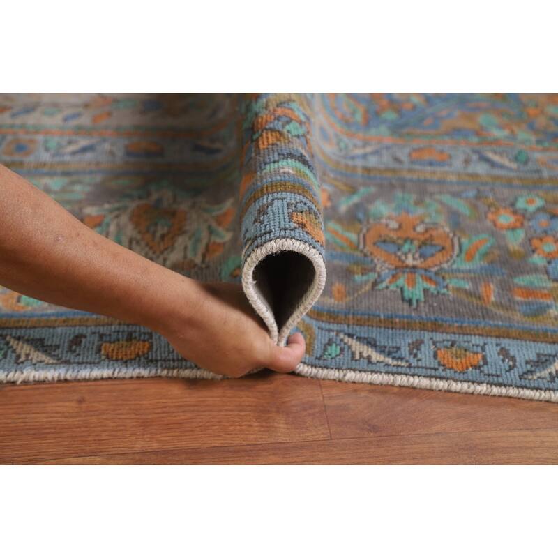 Hand Knotted Oriental 100% Wool Carpet Traditional Medallion Green Tabriz Area Rug - 12' 7'' X 9' 7''