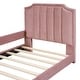preview thumbnail 38 of 55, Casual Upholstered Daybed with Guardrail, Classic Headboard Footboard, Wood Slat Support Bed for Children Kids Platform Bed