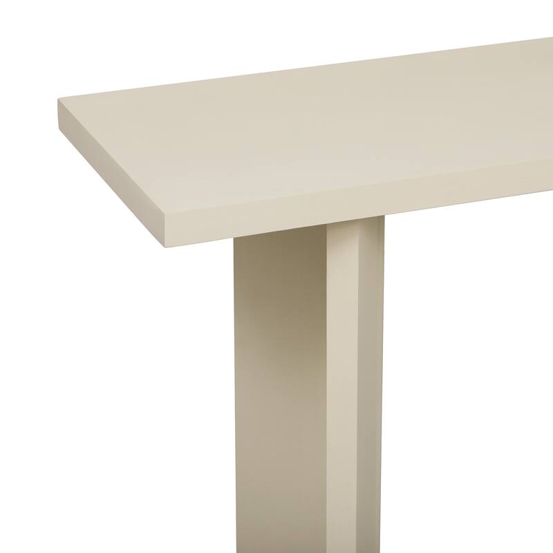 End Table Beige Console Table with Geometric Legs, Coffee Table Side Table Accent Table Hallway Table