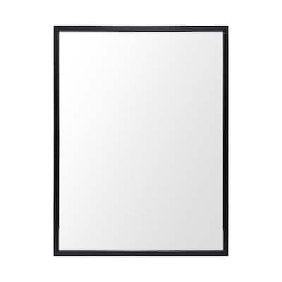 Bristol Black 30x40 Faux Wood Frame Bathroom Vanity Mirror - 31.5L x 1.8W x 41.5H