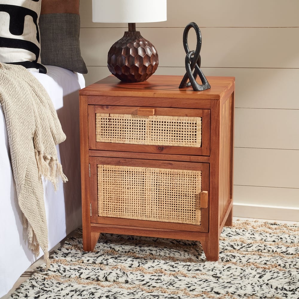 SAFAVIEH Dalia Coastal 1-Drawer 1-Door Nightstand