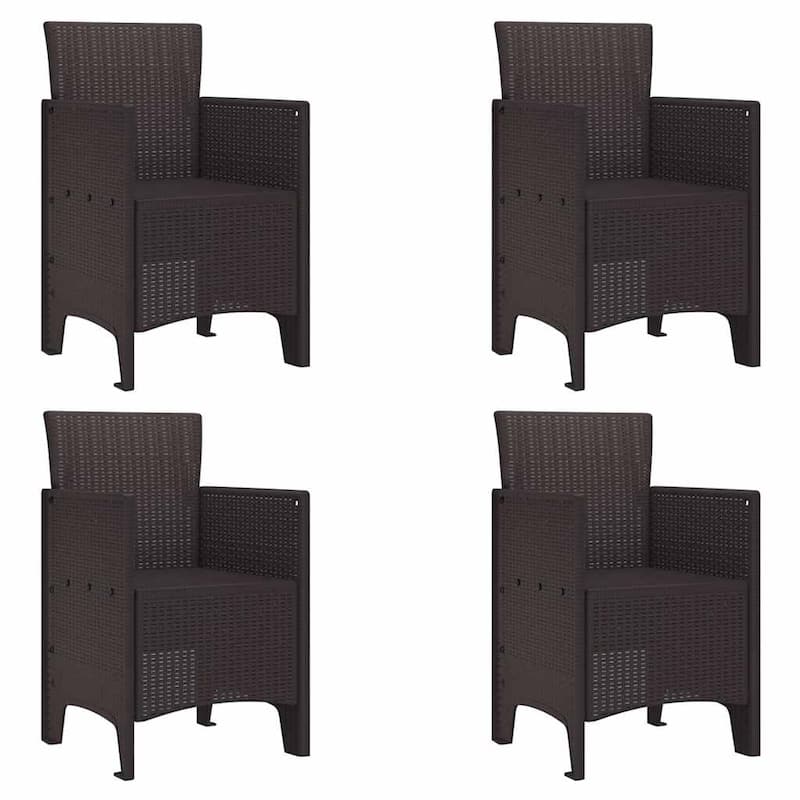 vidaXL Garden Dining Set 3/5 pcs Anthracite/Brown Polt rattan - 100 x 100 x 73 cm