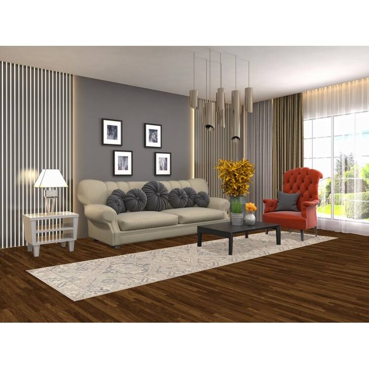 Hand Knotted Oriental 100% Wool Carpet Transitional Geometric Beige & Ivories Oushak Runner Rug - 11' 7'' X 3' 1''
