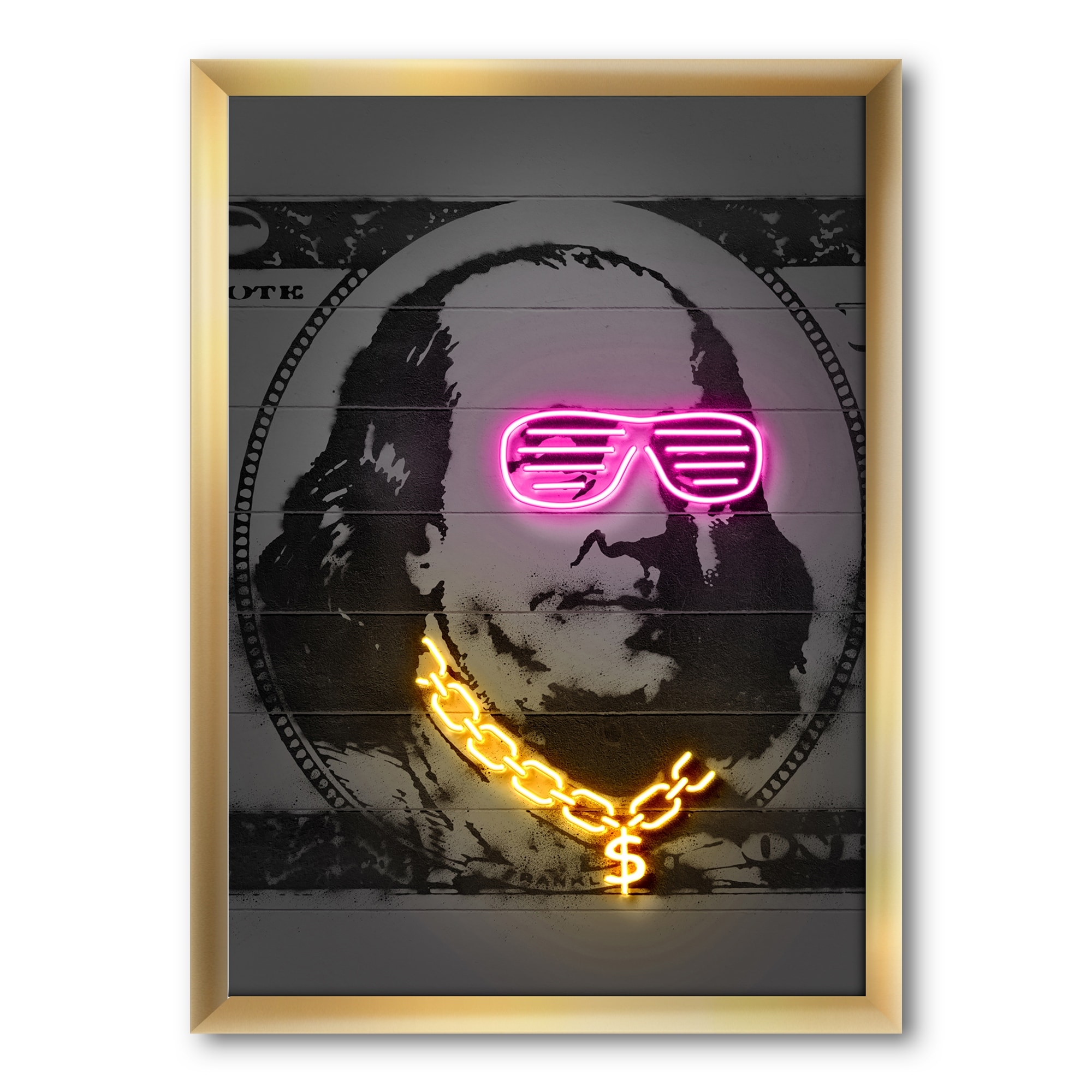 Designart 'Benjamin Franklin Neon Rap' Modern & Contemporary ...