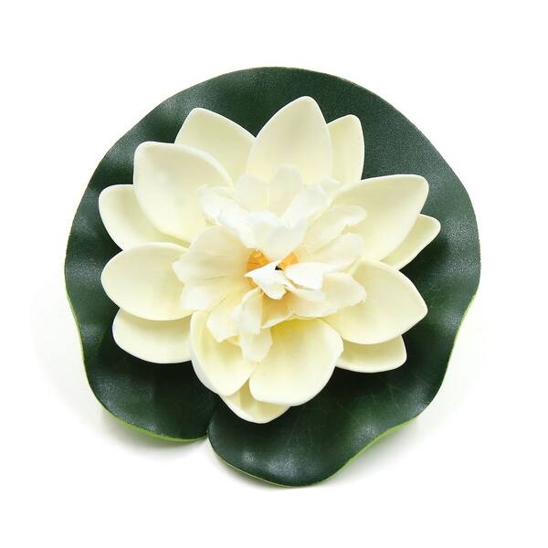 Shop White Foam Lotus Flower Floating Decoration Aquarium Fish
