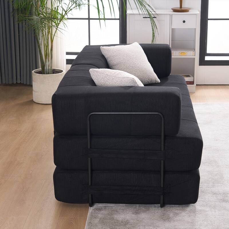 Versatile Convertible Sofa Bed with Plush Pillows for Any Living Space