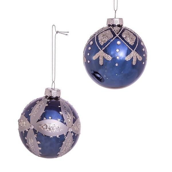 6 PACK of Christmas Glass Nutcracker Ball Ornaments 80MM GG0383 Kurt Adler 