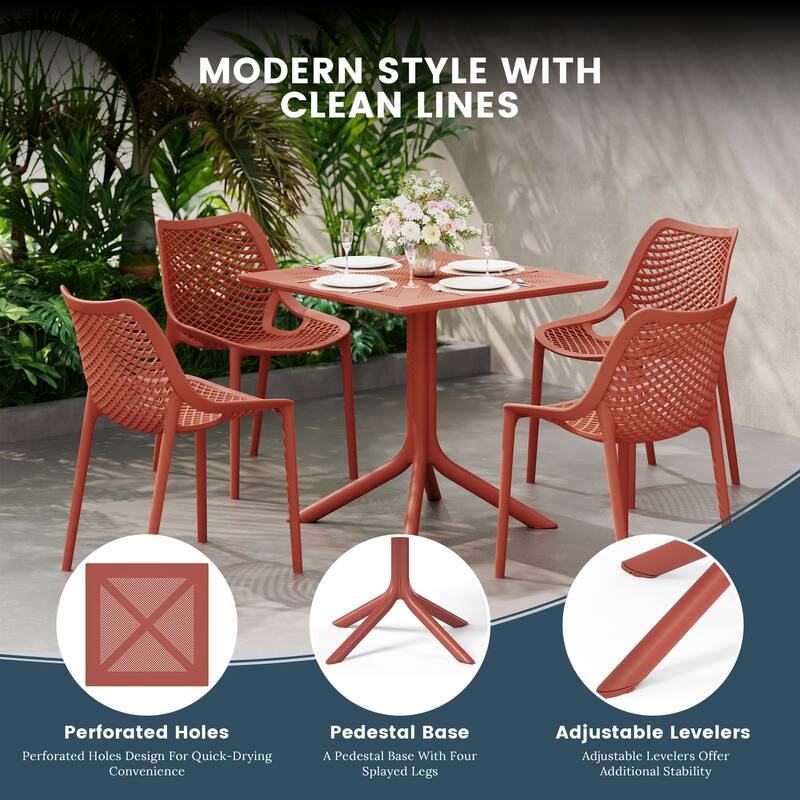 Frond and Form 31.5" Outdoor Square Dining Table