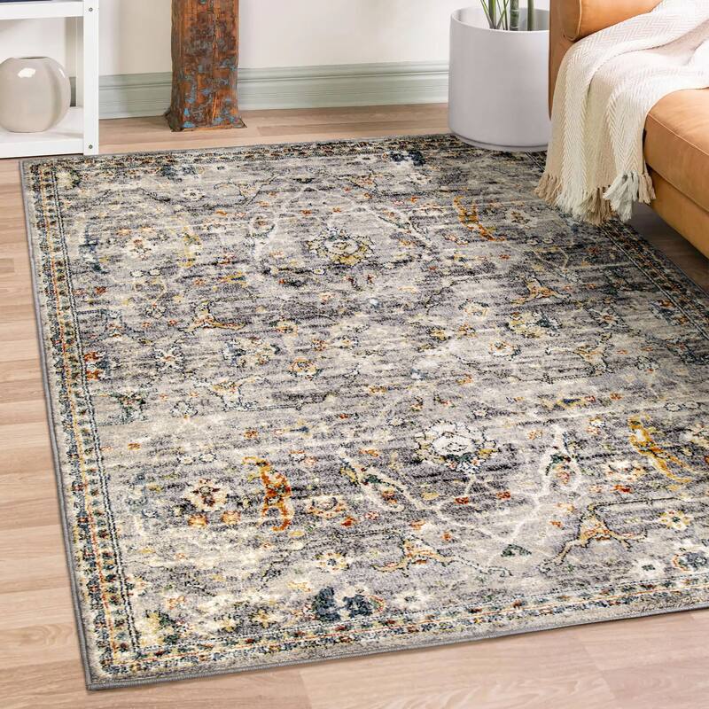 Orian Torrance Salida Blue Lace Stain Resistant Area Rug