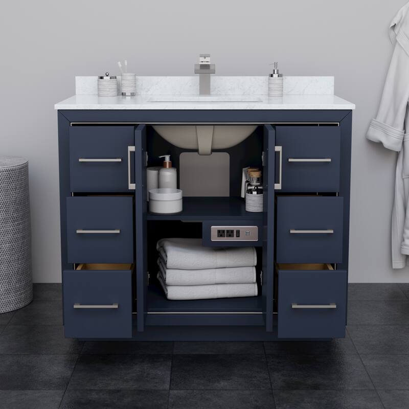 Icon Single Vanity Set, Cultured Marble Top, No Mirror
