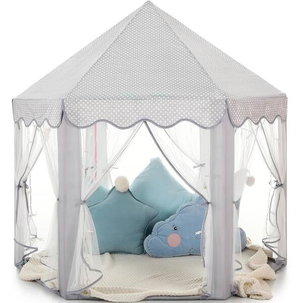 slide 2 of 5, Princess Tent Large Playhouse Kids Castle Play Tent with Star Lights