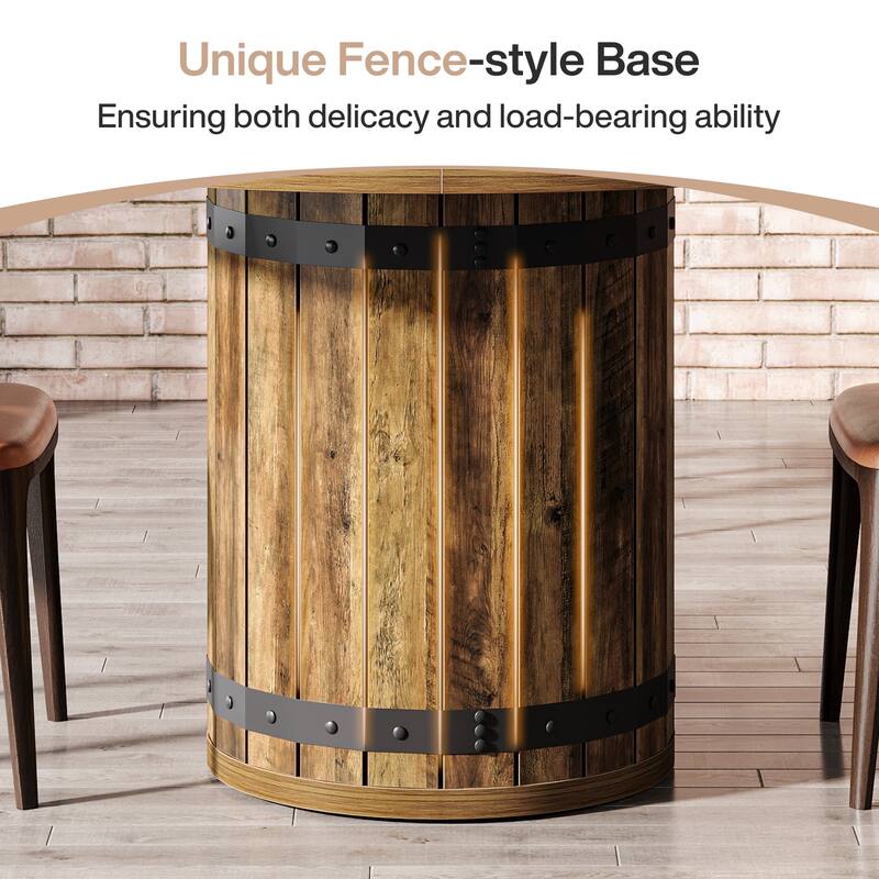 Farmhouse Round Conference Table, Office Seminar Meeting Boardroom Desk