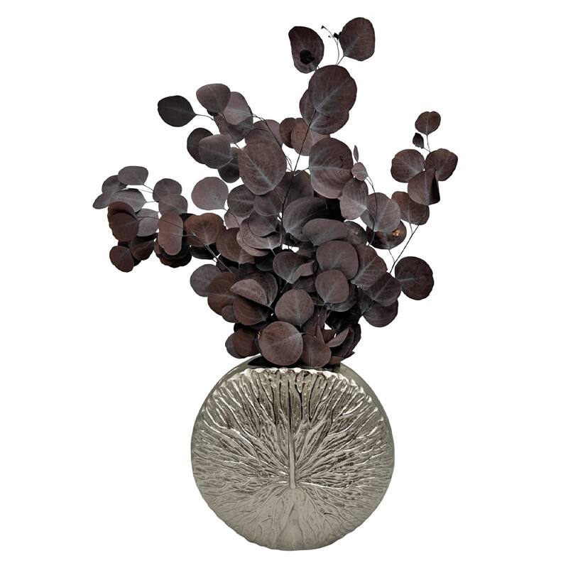 11 Inch Tall Decorative Handmade Aluminum Round Flower Vase