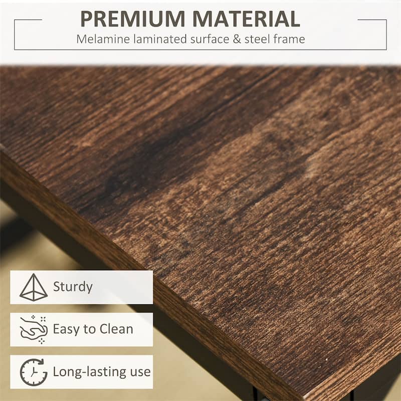 Wood Dining Table Set with Bar Table and 4 Stools Set(Set of 5)
