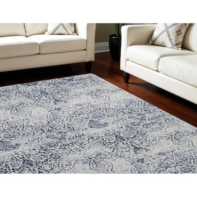 Cakog Power Loomed Distressed Stain Resistant Low Pile Area Rug By HomeRoots - 120' X '96' X '0.25