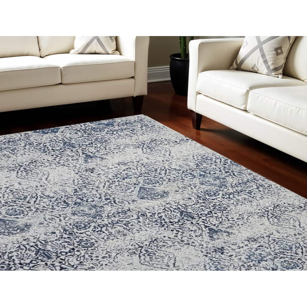 Cakog Power Loomed Distressed Stain Resistant Low Pile Area Rug By HomeRoots - 120' X '96' X '0.25