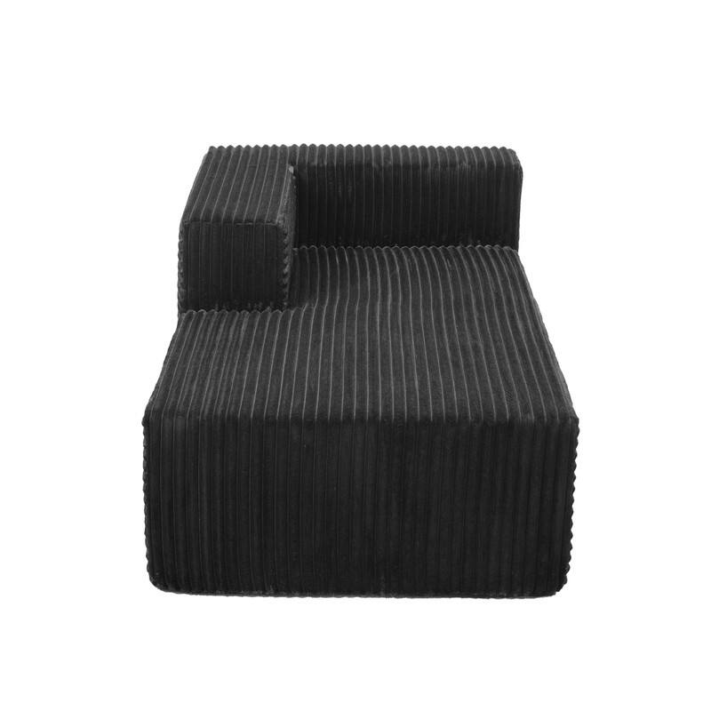 105-in L Casual Black( Corduroy)-Right Chaise Sectional