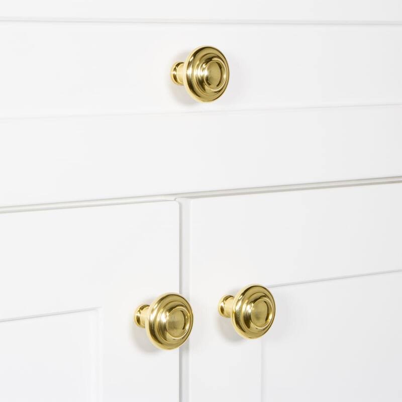 Grandeur CIRC-BRASS-KNOB Circulaire 1-3/8” Solid Metal Stepped