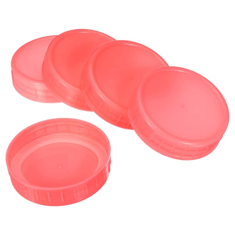 70mm Mouth Plastic Mason Jar Lids, 24Pcs Canning Caps w Sealing Rings