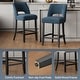 preview thumbnail 56 of 59, Upholstered Counter Height Bar Stools with wood legs for Kitchen Island Dining Room