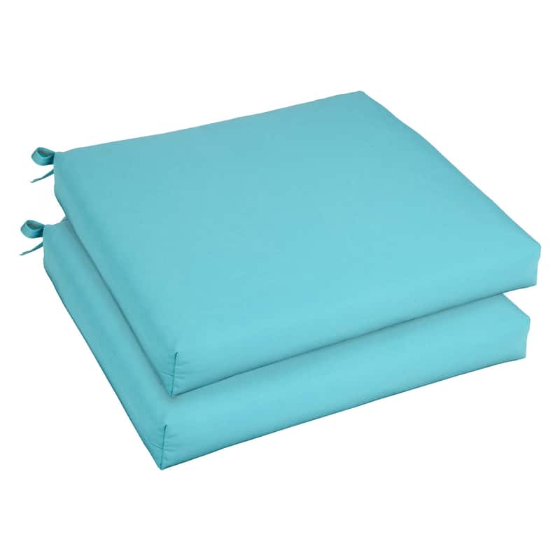 Sorra Home Bristol 20-inch Indoor/ Outdoor Aruba Blue Chair Cushion Set with Sunbrella Fabric - Aqua