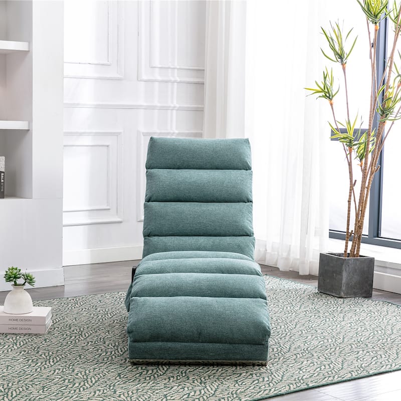 Teal 21.65" High Back Upholstered Chaise Lounge Chair with Massage