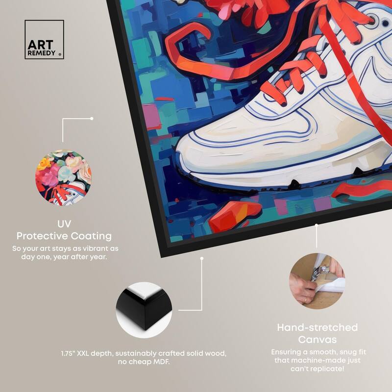 Whimsical Sneaker with Flowers Canvas by Art Remedy