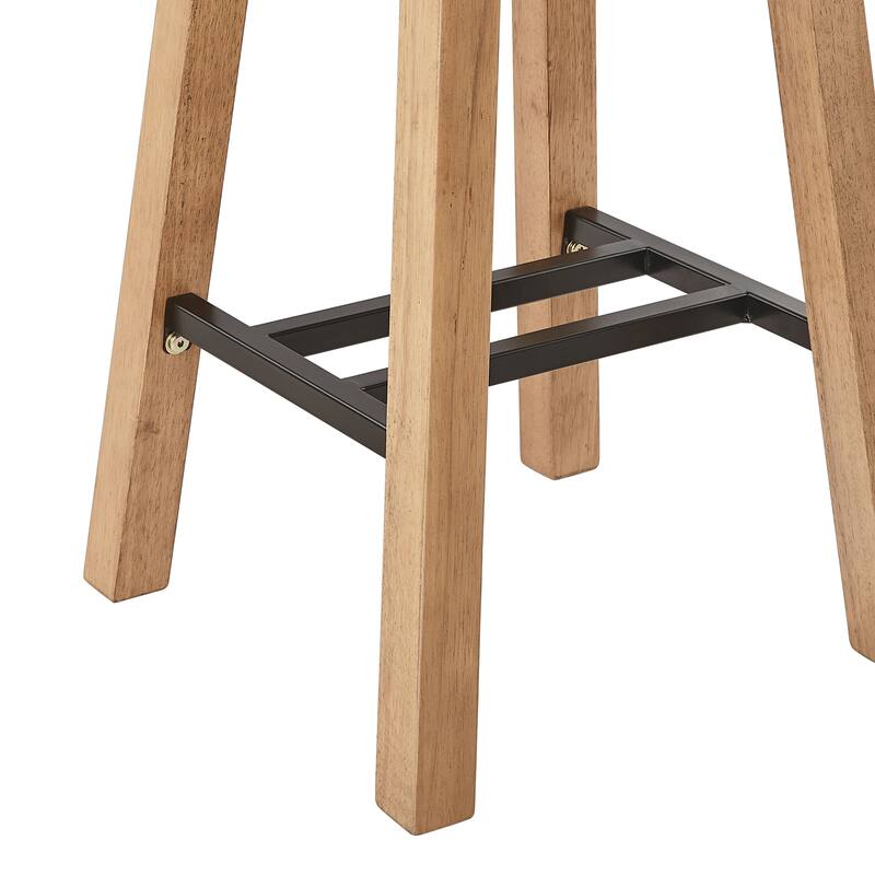 Bower home Upholstered Round Wood Counter Stool - Set of 2