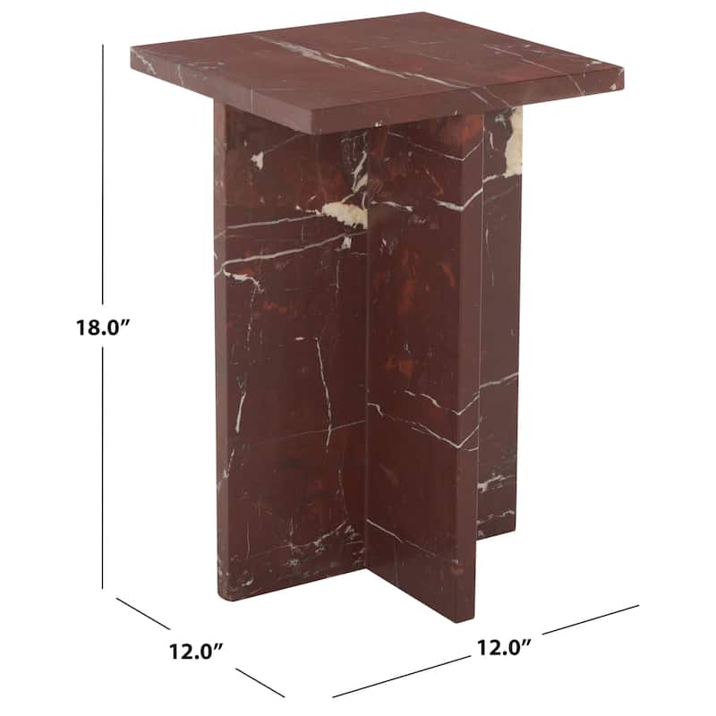 SAFAVIEH Couture Adriano 12-inch Marble Accent Table - 12"W x 12"D x 18"H