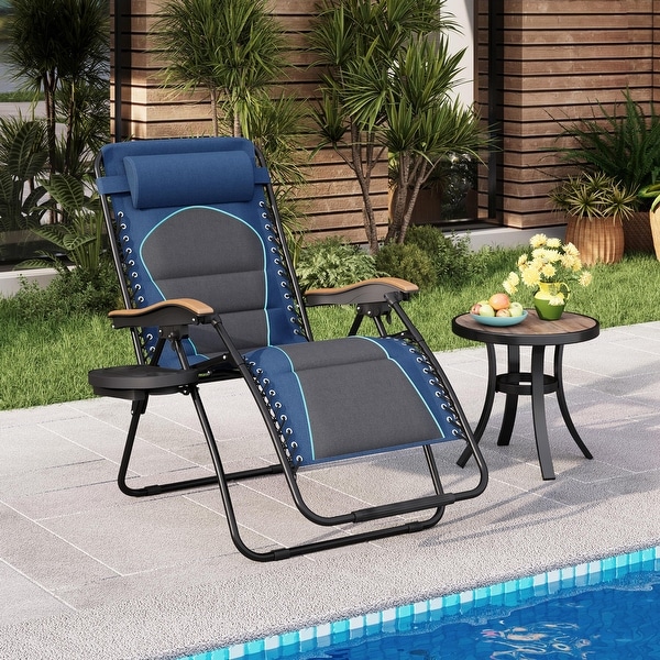 Oversize XL Padded Zero Gravity Lounge Chair Wider Armrest Adjustable Recliner with Cup Holder N A Bed Bath Beyond 29124299