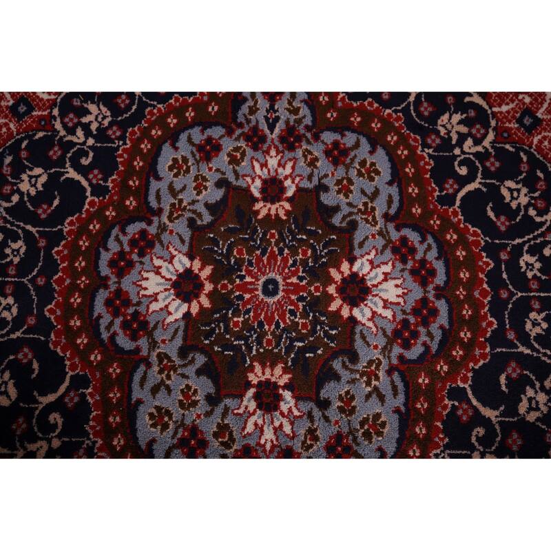 Red Kashan Turkish Area Rug Machine Made Floral Carpet - 9'7" x 12'7"