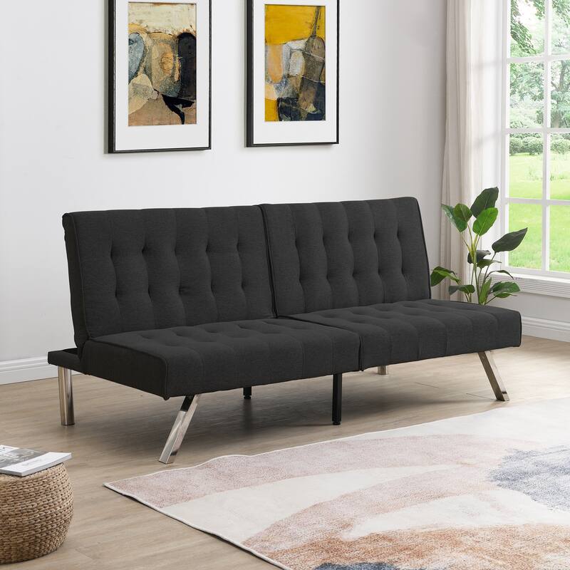 Futon Couch Convertible Folding Sofa Bed Couch for Apartment - Black-1
