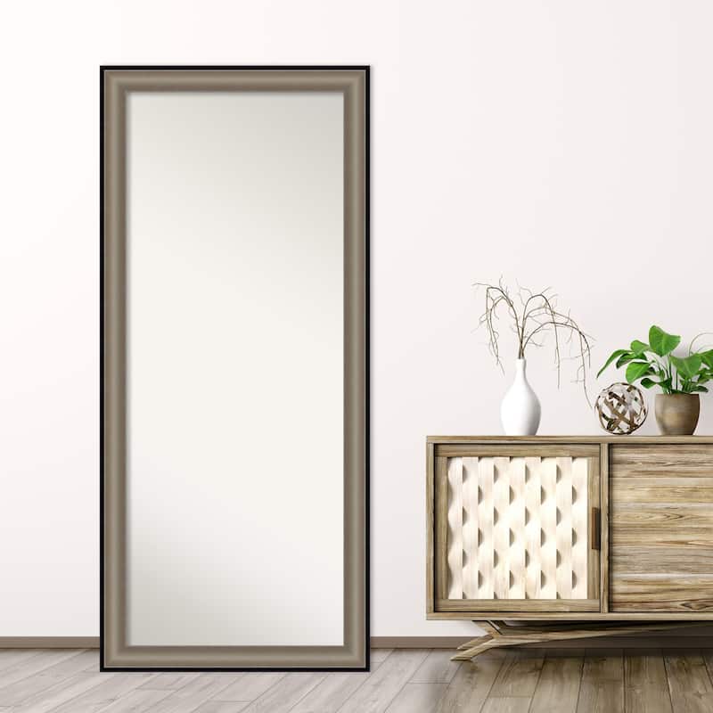 Non-Beveled Wood Full Length Floor Leaner Mirror - Imperial Frame - Outer Size: 29 x 65 in